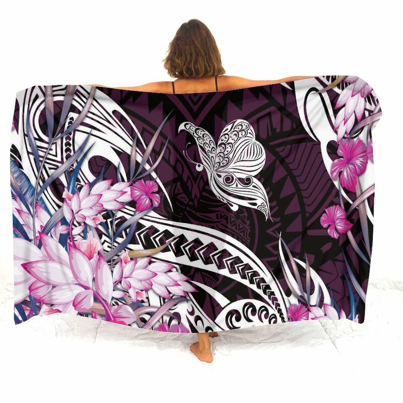 Темпераментный саронг, морской берег, Высококачественная шаль, заказной полинезийский узор, саронг, гавайский женский саронг, элегантный шарф