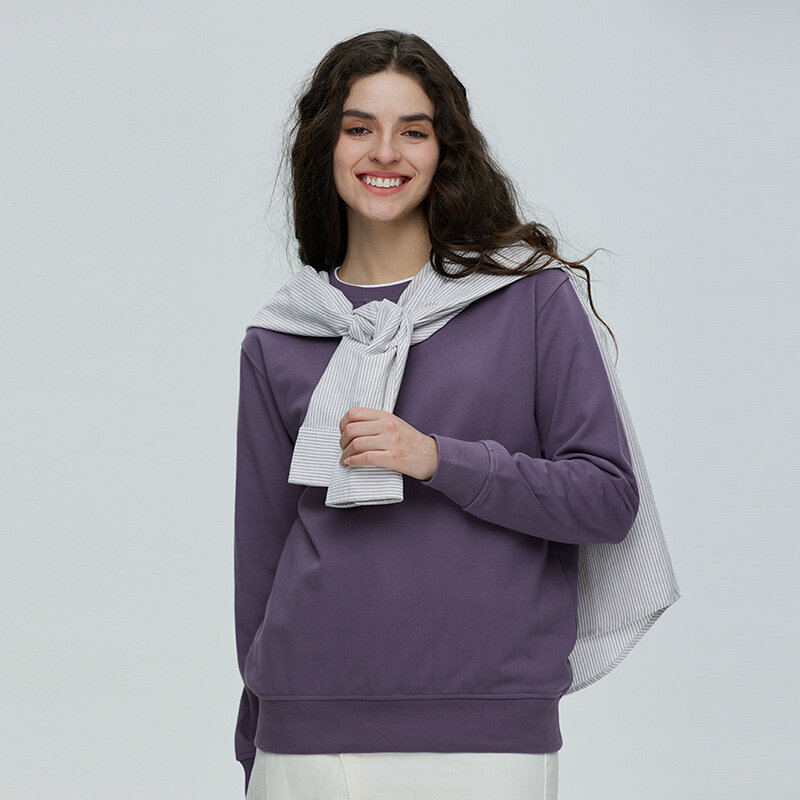 Grosir hoodie warna-warni fashion wanita 320gms hoodie katun musim semi musim gugur untuk wanita potongan