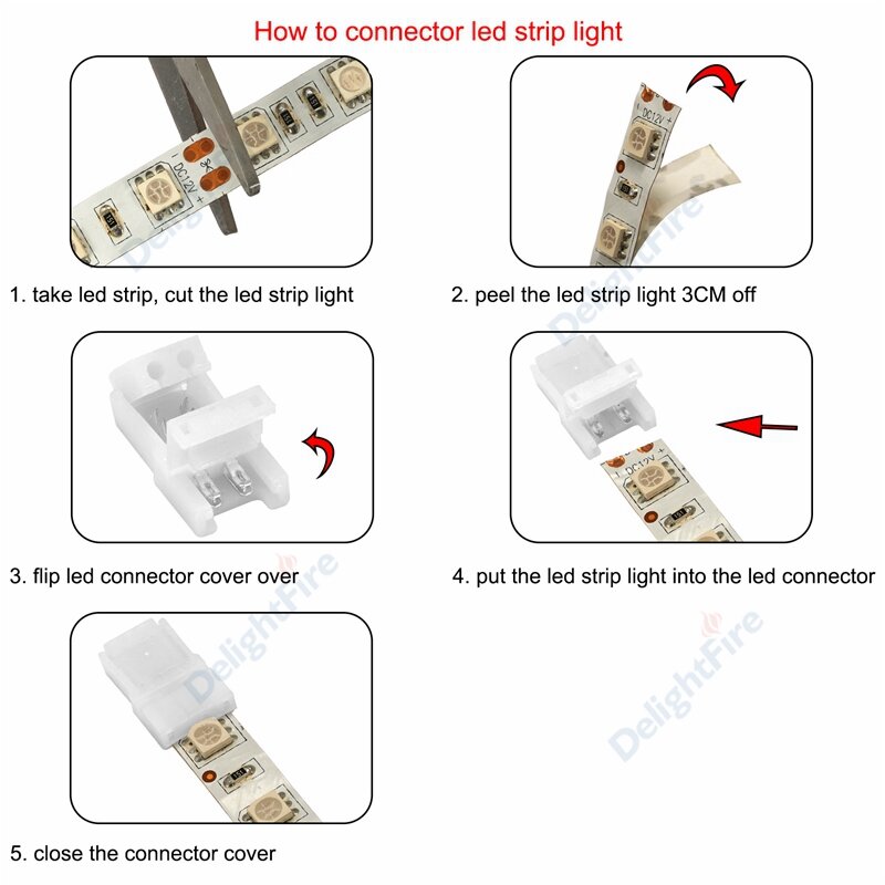 2/3/4 Pin Strip To ขั้วต่อสายไฟ LED ตัวเชื่อมต่อสายไฟสำหรับ RGB WS2811 WS2812B 3528 5050 LED Strip light Terminal