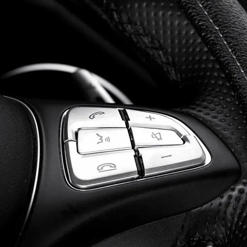 غطاء زر عجلة القيادة الداخلية للسيارة ، ملصق الكسوة ، لوحة مفاتيح الديكور لمرسيدس بنز GLC Class W205