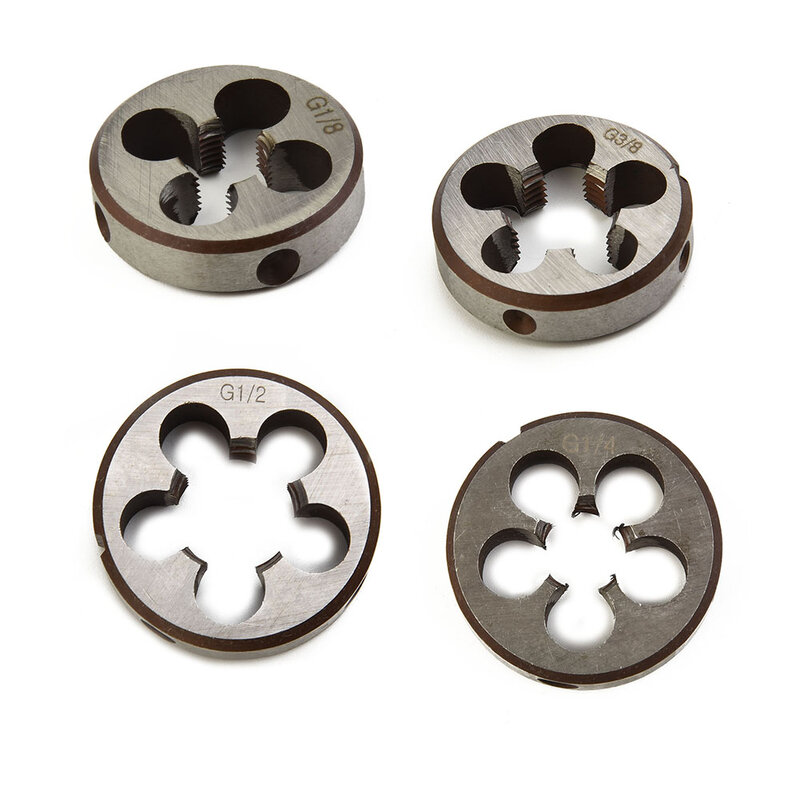 High Duty Pipe Thread Round Dies BSP 1/8 1/4 3/8 1/2 3/4 HSS High Speed Steel For Home Or Professional Use Tool Hardness