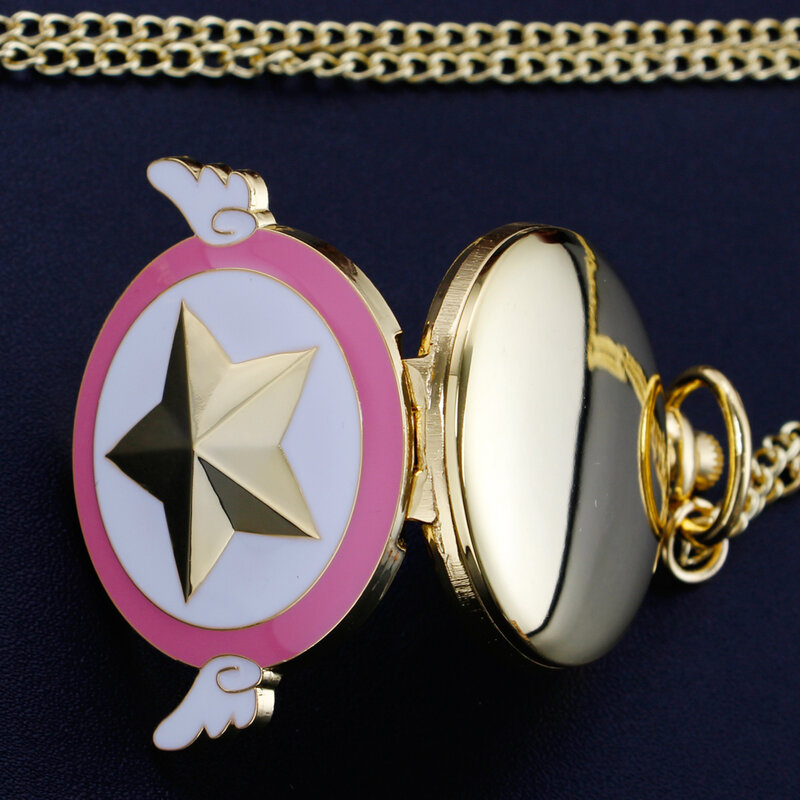 Японское аниме Модные женские Студенческие Кварцевые карманные часы с подвеской в стиле ретро милые золотые часы с цепочкой горячие подарки для женщин
