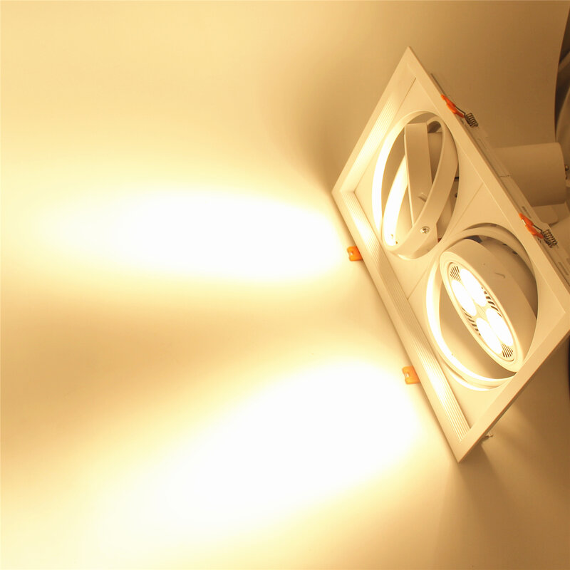 6W LED 2 Heads Embedded Downlight Ceiling Light  Frame Home LED Spotlight Lighting Fixtures