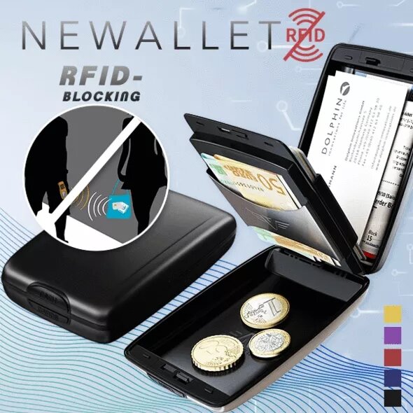 Portafoglio universale con tasca di credito porta biglietti da visita porta carte di credito uomo donna porta carte di credito con deposito e prelievo RFID sicuro