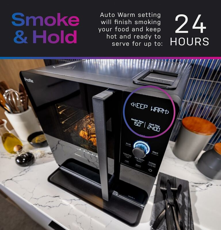 GE Profile Smart Indoor Smoker with Active Smoke Filtration, Precision Smoke Control, 5 Smoke Settings, WiFi Connected, Electric