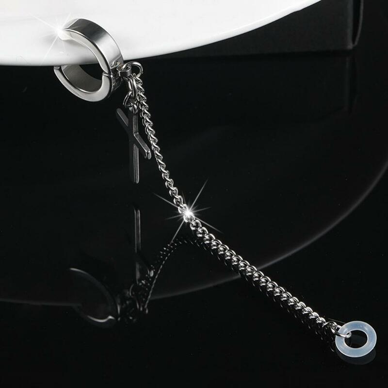 Anti-Lost Ear Clip Chains Wireless Earphones Holder Titanium Steel Protective Chain Earrings for AirPods Headphones Jewelry