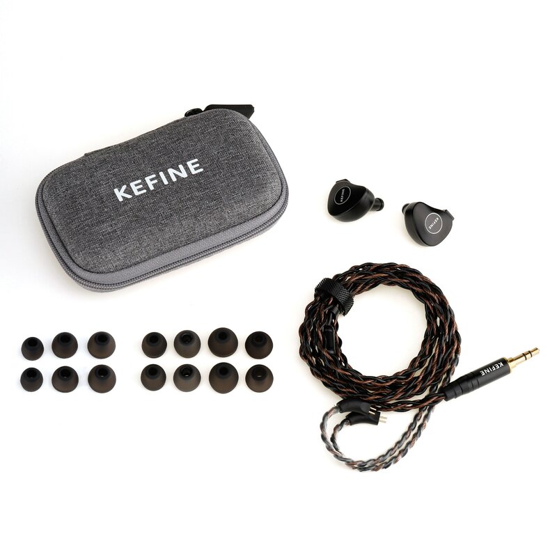 Kefine Klanar Earphone In-Ear 14.5mm, Earbuds berkabel HiFi IEM desain ergonomis dengan kabel dapat dilepas KZ 7hz