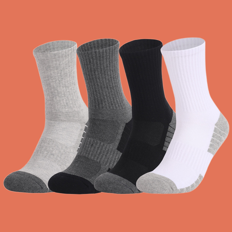 Модные мужские толстые носки 3 пары, дышащие хлопковые носки с подушкой, уличные спортивные мужские носки для походов
