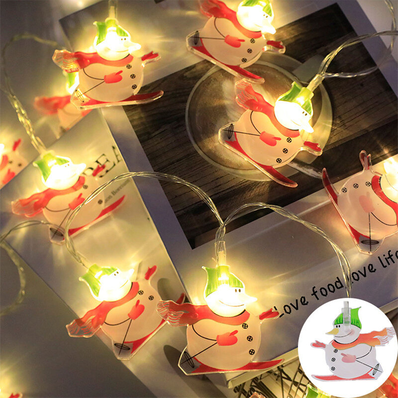 Natal Papai Noel String Lights, LED à prova d'água, Ao ar livre, Fairy Lights for Garden, Varanda, Pátio, Pathway Decor