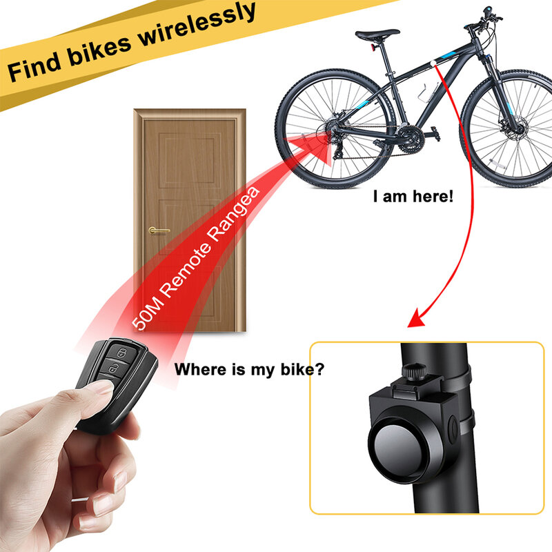Anchtek-alarma inalámbrica para motocicleta y bicicleta, sistema antirrobo con carga USB, Detector de vibración de 115dB, para coche eléctrico