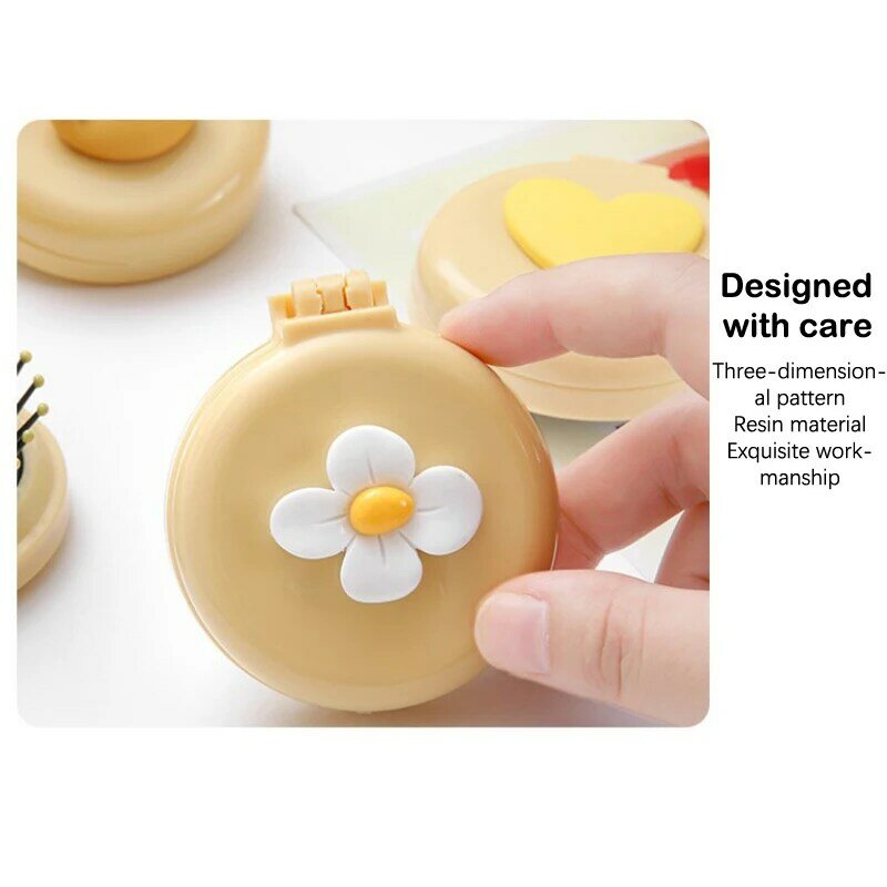 Cute Folding Massage Comb With Makeup Mirror Travel Portable Plastic Airbag Small Comb Hair Brush Bow Tie Air Cushion Comb