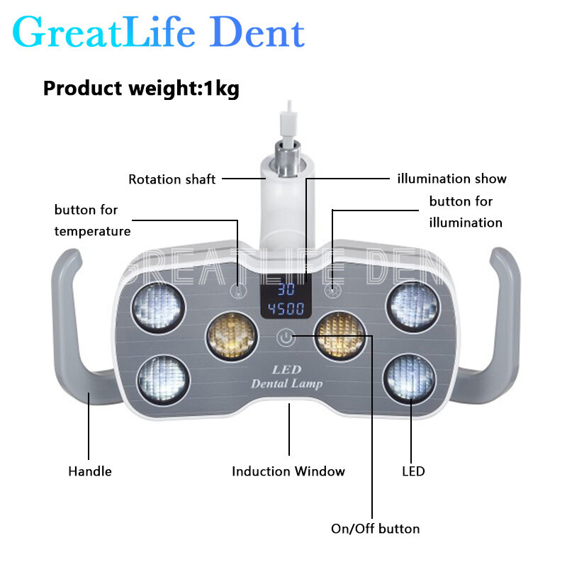 GreatLife Dent 9w 6leds unità poltrona odontoiatrica lampada per operazioni orali 6 LED lampada a Led chirurgica a Led dentale