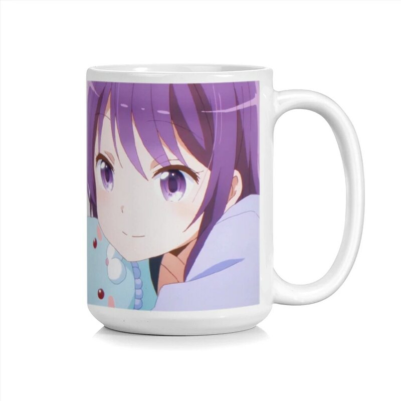 Rosa Anime Cartoon Mädchen niedlichen Keramik Kaffeetassen Tee tasse Milch becher Geschenke Trink geschirr Kaffee geschirr 15z/430ml