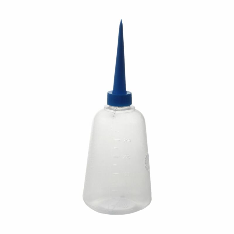 Botella aplicadora de pegamento líquido, plástico transparente, blanco y azul, 250ml