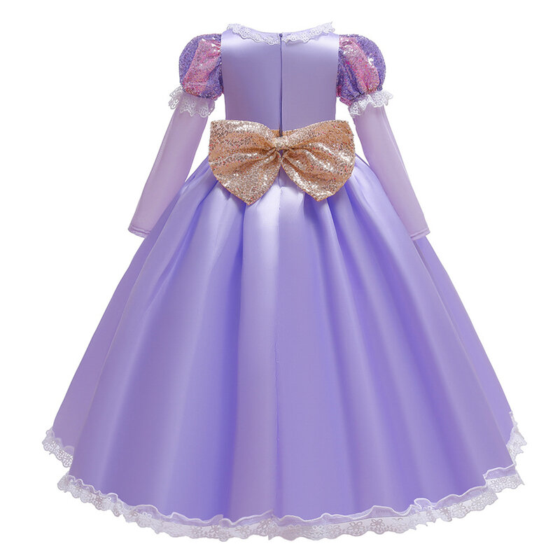 Dziewczyna roszpunka sukienka Cosplay Halloween księżniczka suknie balowe prezent urodzinowy kostium karnawałowy przedsionek 6 lat fantazyjne długie światło LED