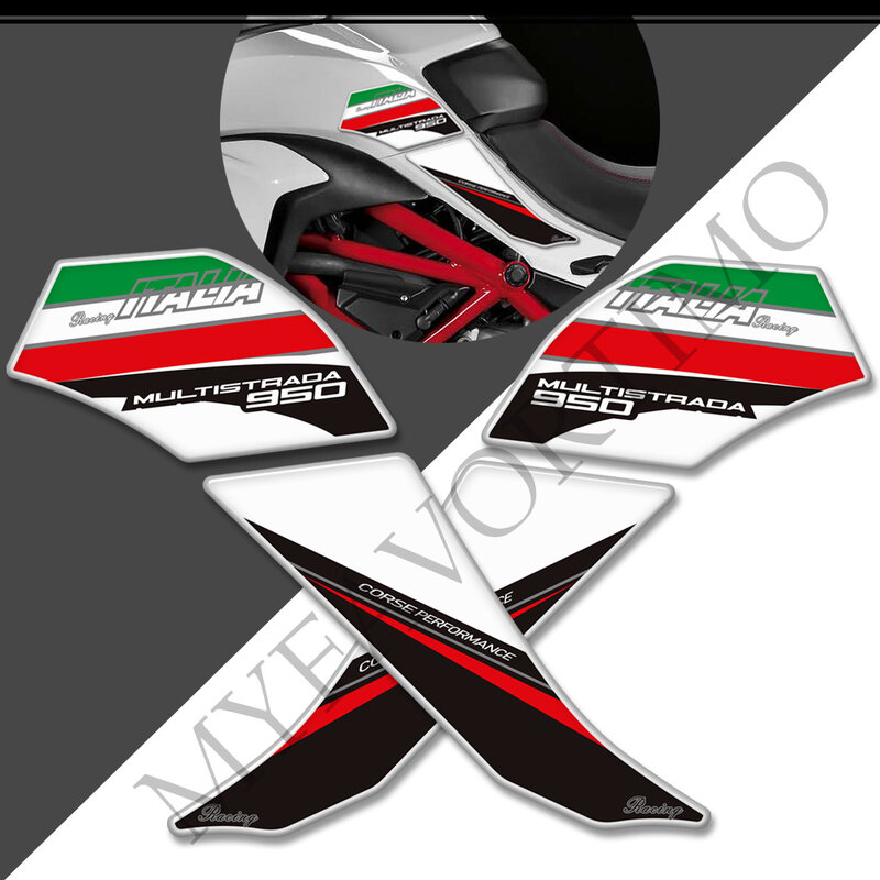 Protector de motocicleta para Ducati MULTISTRADA 950 S 950 S, empuñaduras de almohadilla de tanque, pegatinas 3D, calcomanías, Gas, combustible, aceite, Kit de rodilla
