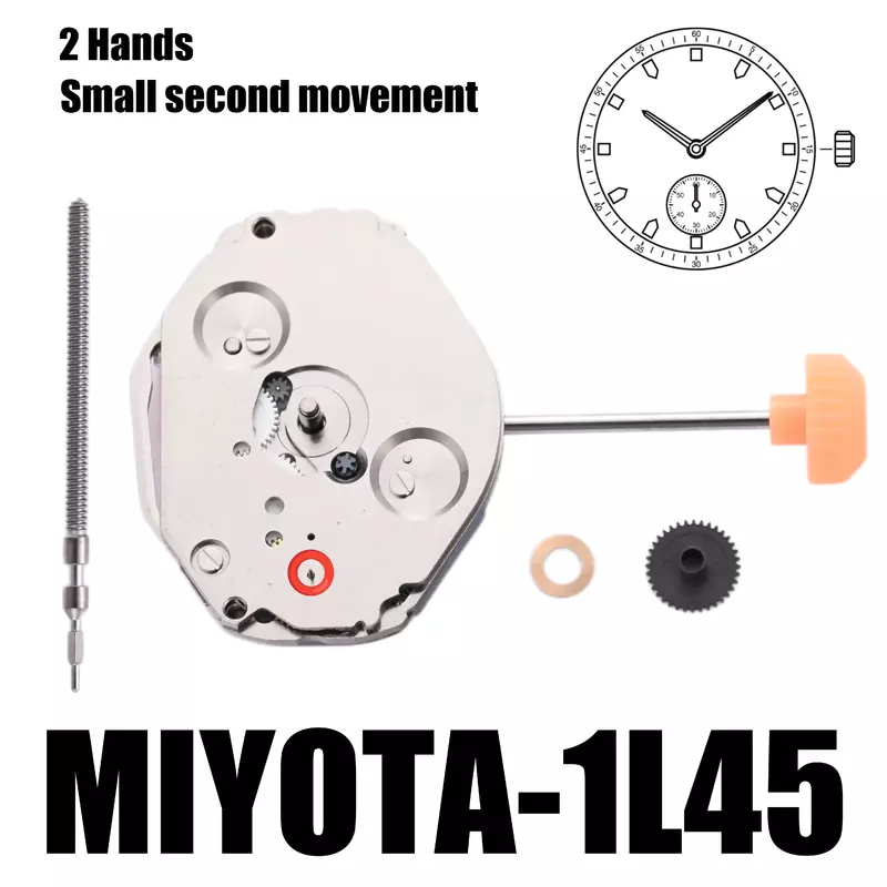 MIYOTA 1 l45 Standard | Ruch zegarka MIYOTA kaliber 1 l40, mała sekunda, standardowy ruch. Rozmiar: 6 3/4 × 8 ''do wysokości: 2.93mm