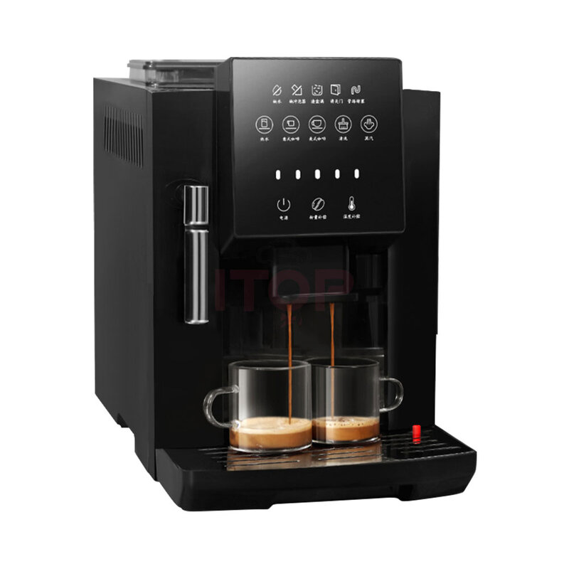 Itop acm7s máquina de café automática 3 em 1 café expresso, moedor de feijão e leite espumando máquina café do agregado familiar 110v 220v