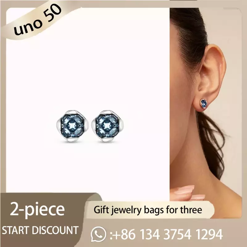 2024 Classic UNO DE 50 Popular 925 Silver Flower-Shaped Earrings Romantic Jewelry For Valentine's Day Gifts For Women