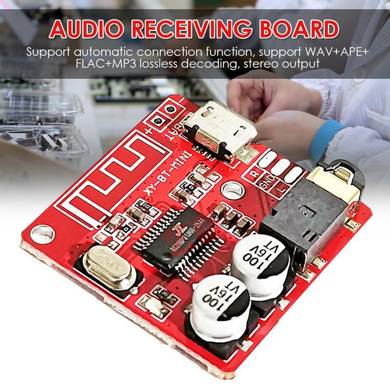 Placa de receptor de áudio compatível Bluetooth, decodificador sem fio, módulo de música estéreo sem fio, Bluetooth 4.2, 3.7-5V, XY-BT-Mini
