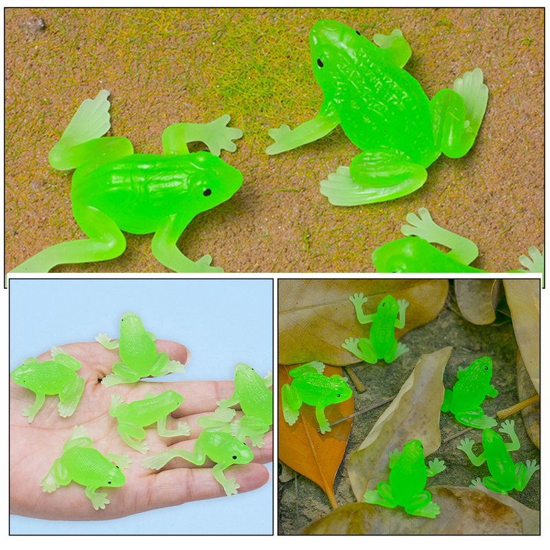 작은 개구리 입상 플라스틱 개구리 장난감, 동물 동상 장식, 혼합 스타일, 18 개