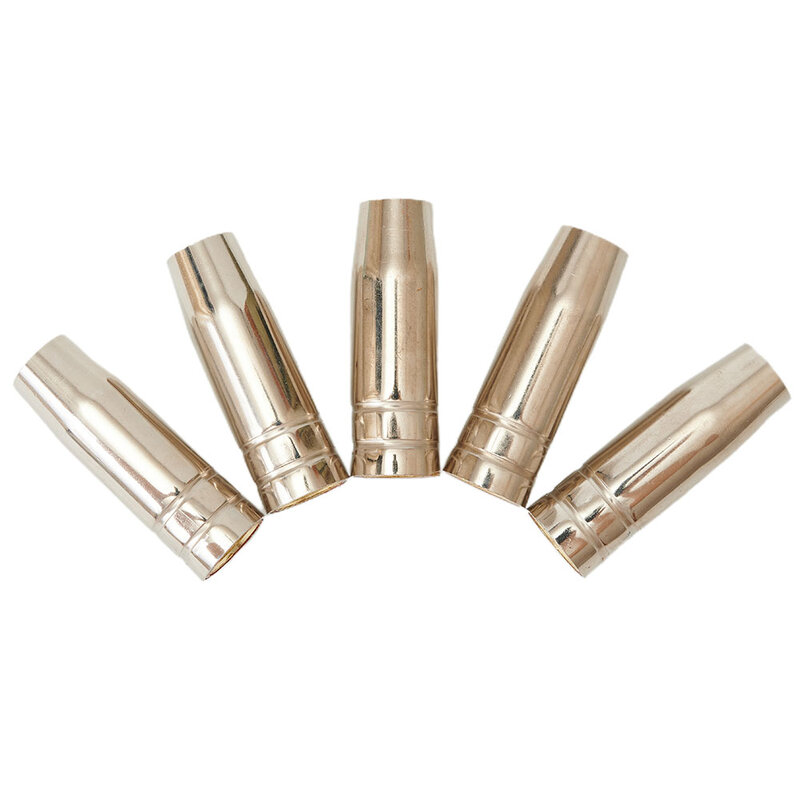 5pcs MIG MB15 Conical Nozzle Shroud Style Welding Welder Gas Push On Accessories 54mm Length Outer Diameter 18mm Inner Hole 12mm
