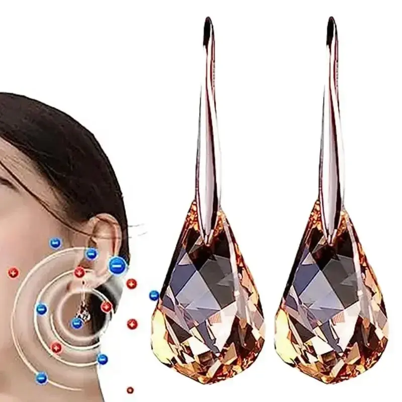 Orecchini magnetici dimagranti linfatico per la perdita di peso per le donne orecchini con drenaggio linfatico in pietra di quarzo scintillante con strass