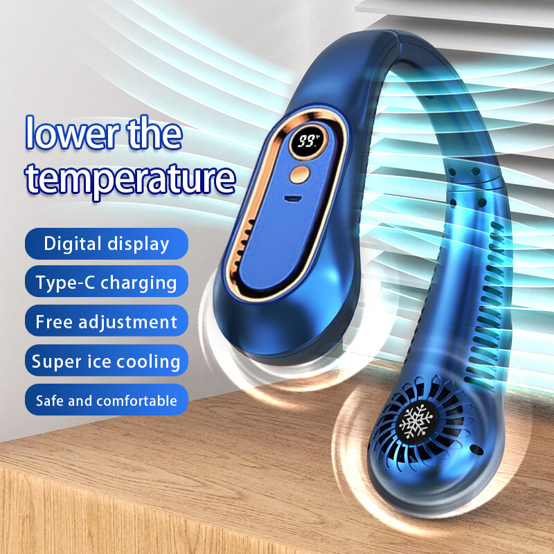 USB перезаряжаемый портативный домашний электрический подвесной шейный вентилятор, мини-кондиционер для комнаты, турбовентиляторы для кемпинга, офиса