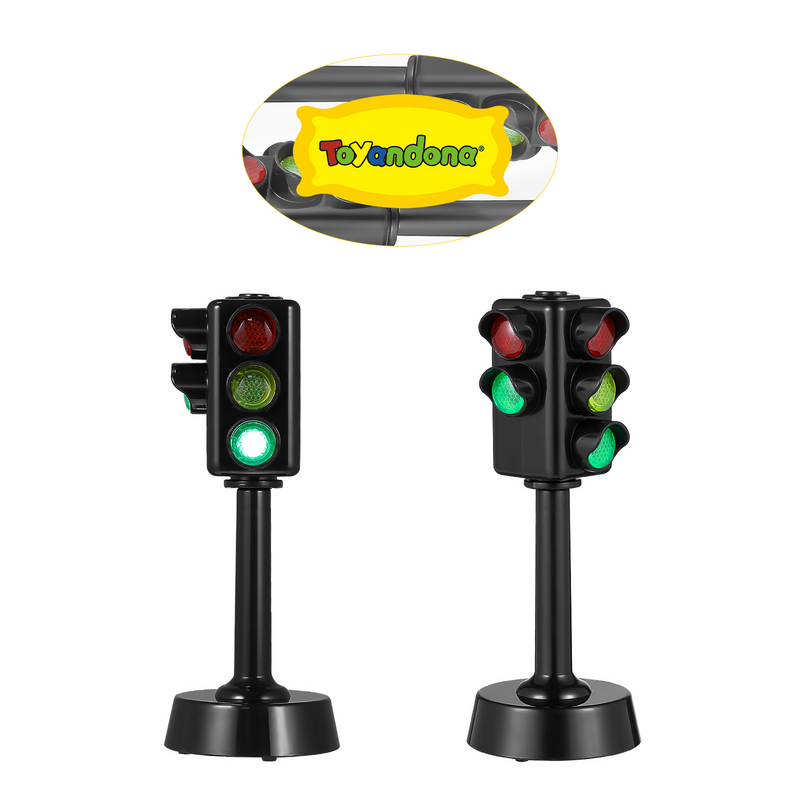 Mainan Balita, lampu sinyal lalu lintas 5 lampu, Model pendidikan anak Desktop, lampu lalu lintas