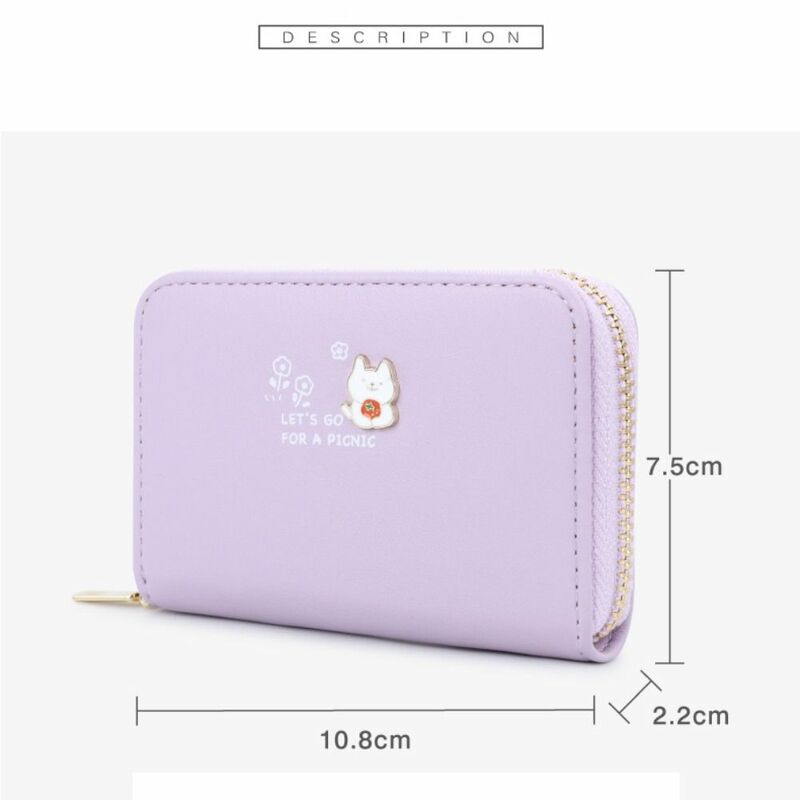 カードスロット付き漫画カードバッグ,ミニ猫のロゴ,短い財布のセット,新しい