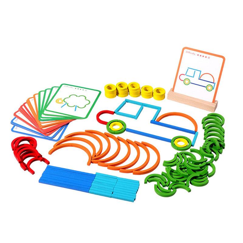 Деревянные блоки с узором, цветная сортировка, игра, обучающая активность, координация рук и глаз, игрушка Монтессори, форма, Набор пазлов для детей
