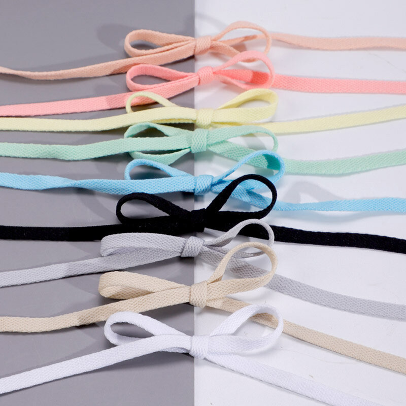 1 Pair 120cm Shoelace Flat Popular Sports Shoes Laces Casual Canvas Polyester Shoelaces Candy Color White Black Green Shoelace
