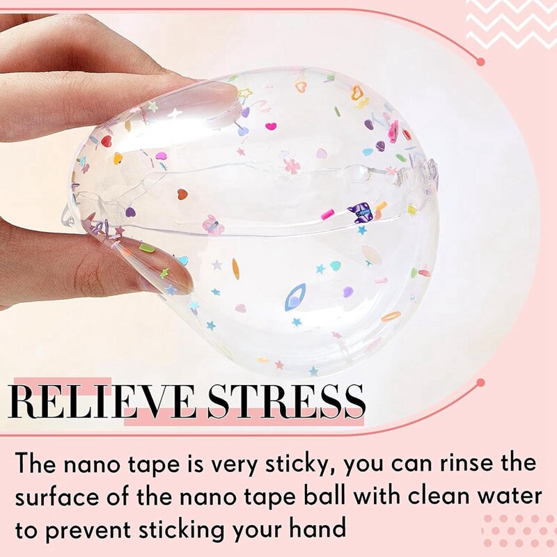 DIY Blow Bubble Nano Tape doppelseitiges Tape Nano Tape Sticky Ball Tape Crafts Tape Dekompression Spielzeug Kinder 1 Rolle