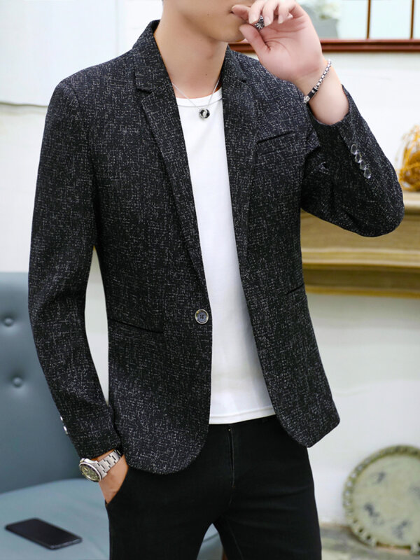 Blazer informal de algodón para hombre, traje ajustado de estilo coreano, chaqueta de talla grande 4XL, novedad