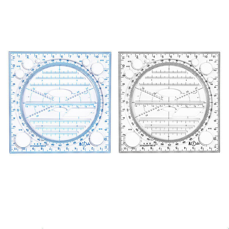 1 Stuks Multifunctionele Universele Liniaal Draaibare Liniaal Set Wiskunde Cirkel Ellips Sjabloon Examen Driehoek Parallelle Liniaal