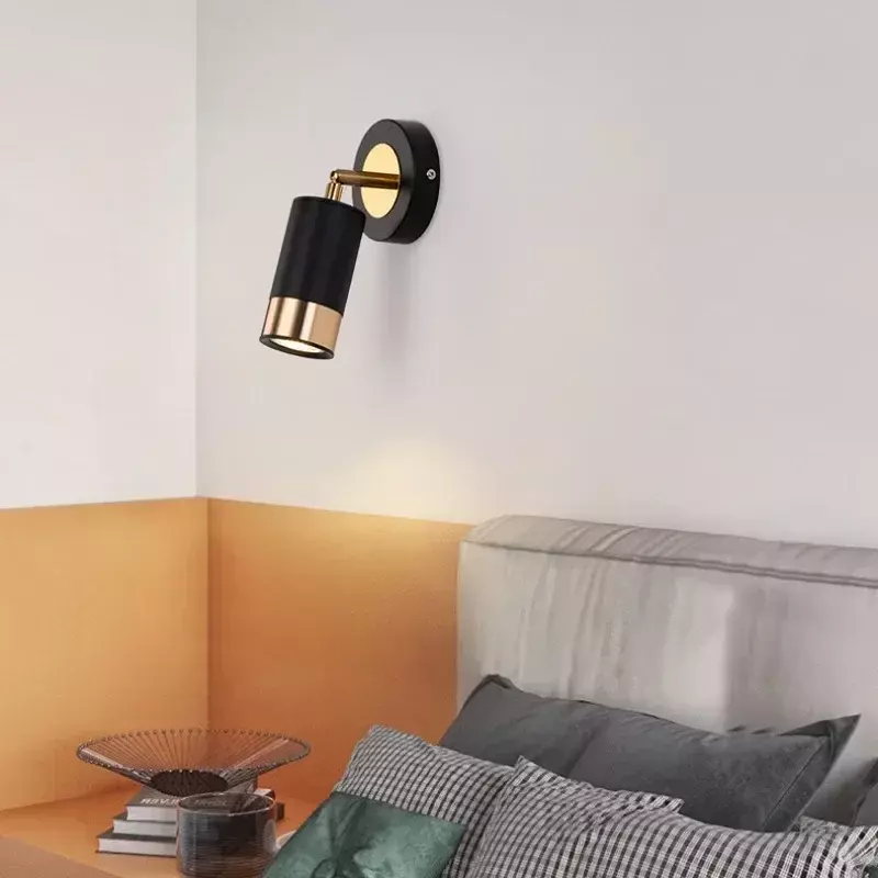 Lampka nocna naścienna lampka do czytania prosta nowoczesna sypialnia małe reflektory minimalistyczny kreatywny obrotowy korytarz hotelowy kinkiet