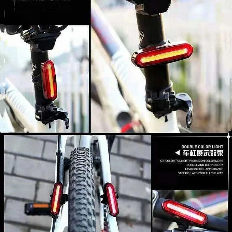 Luz LED trasera para bicicleta, resistente al agua, USB, con función de memoria