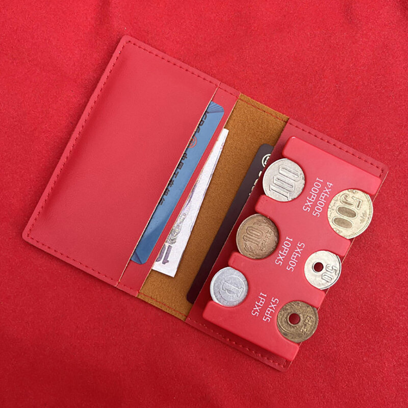 Carteira de couro macio com zíper, Bolsa fina, Bolsa fina, estilo fino, carteira de moedas 2 em 1, carteira de moedas