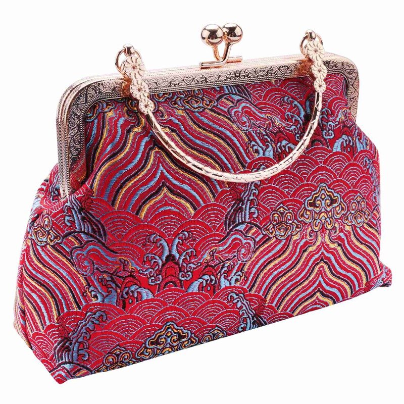 NEW-Retro Su Haiya Wind Cloth Bag temperamento elegante nappa Cheongsam Bag Gold Banquet Bag pacchetto diagonale portatile