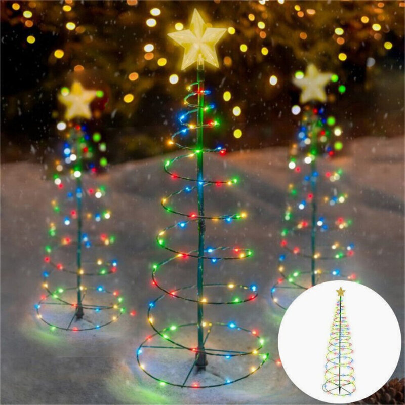 クリスマス屋外LEDライト,カラフルなソーラーライト,防水,2つの照明モード,ip65,新年の木