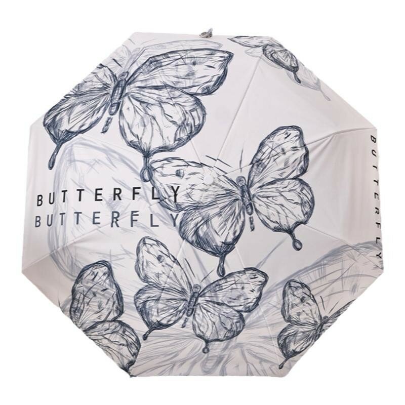 Zonnige En Regenachtige Vlinder Paraplu Vrouwen Zonbescherming Uv Zonneschijn Automatische Opvouwbare Kleine En Draagbare Parasol Paraplu