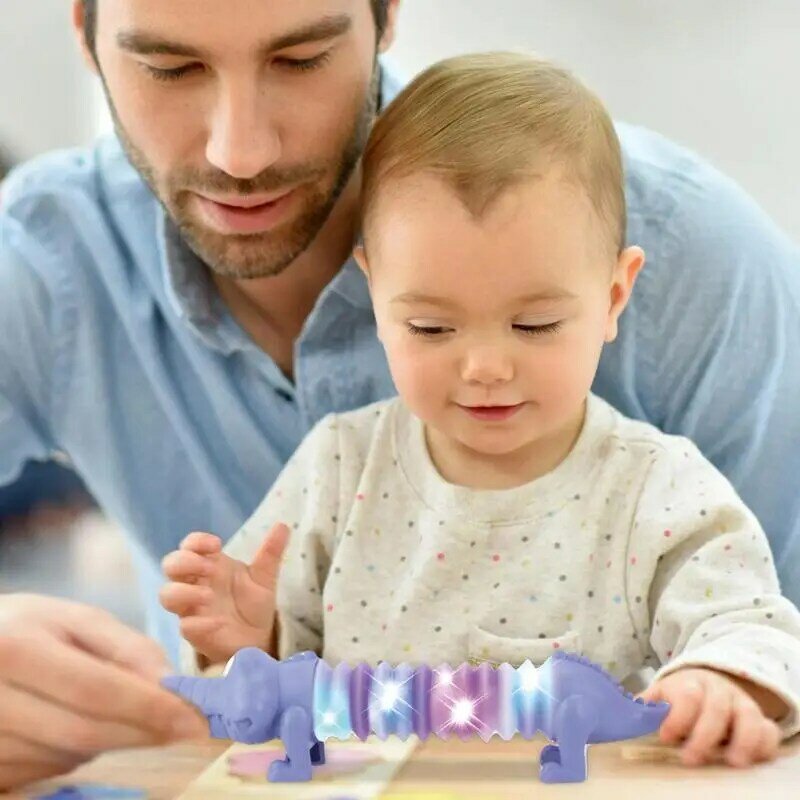 Variety Dinosaur Telescopic Tube Toy Puzzle DIY Luminous Long Neck Dinosaurs Toys For Adults Children