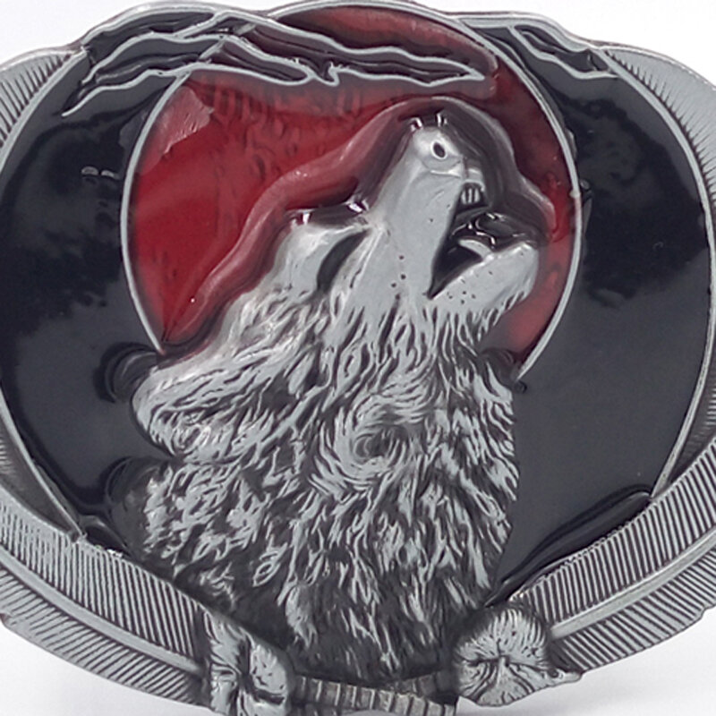 Cheapify Dropship Western Moon Full Animal Wolf Howl Funny Man Belt Buckle 40Mm