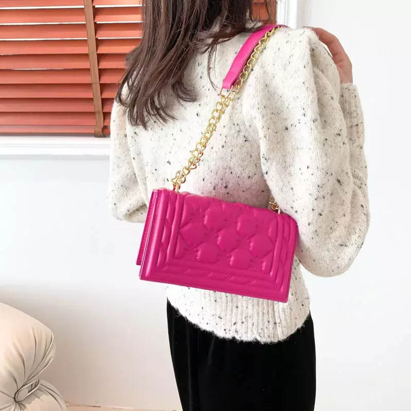 Einfarbige elegante einfache und modische Handtasche Frühjahr neue All-Match Retro Pendler kleine quadratische Tasche für Frauen