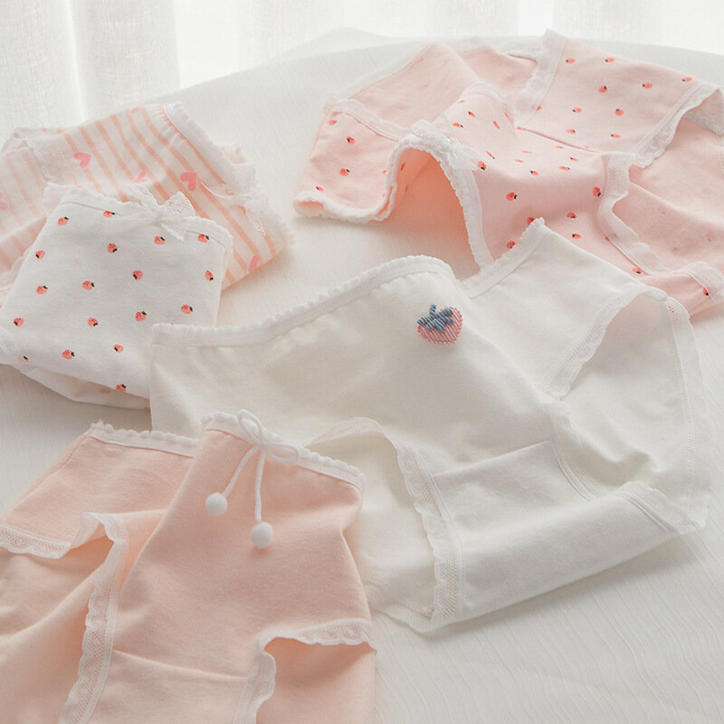 Novo 3 pçs adolescente flamingos cuecas jovem menina confortável calcinha de algodão crianças roupa interior b807