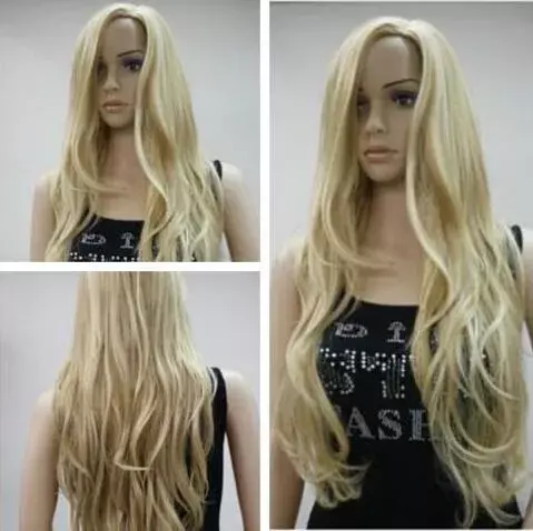 Модный парик длинные женские волосы блонд смешанный косплей искусственные вьющиеся натуральные парики