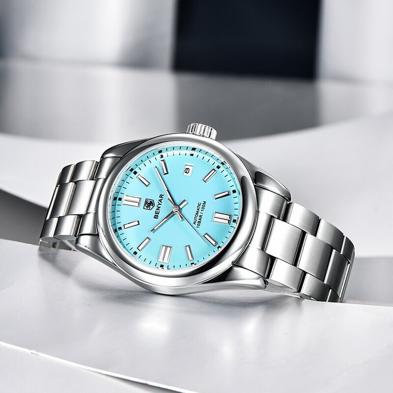 Новинка 2024, роскошные мужские механические наручные часы BENYAR 10 бар, водонепроницаемые автоматические часы из нержавеющей стали, спортивные часы для дайвинга для мужчин