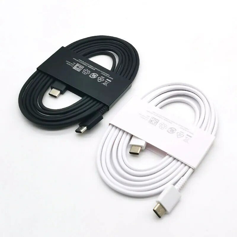 Kabel pengisian daya Super cepat, 1.8M 3A USB Tipe C ke Tipe C untuk Galaxy S24 S23 S22 S21 S20 Note 20 Ultra 10 A55 A35 A15 A54 A73