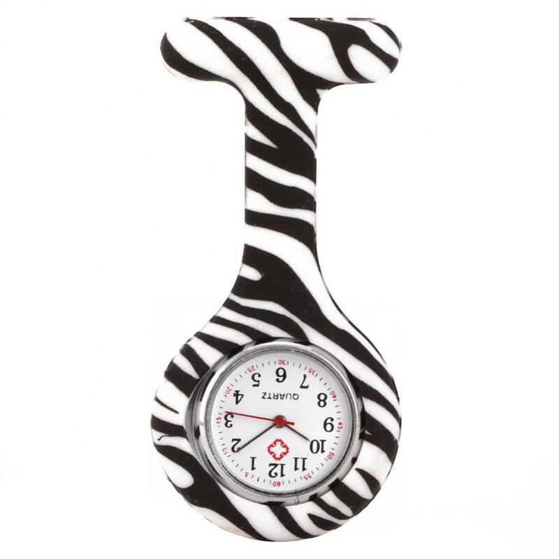 Reloj de bolsillo de silicona para hombre y mujer, accesorio de decoración informal con batería, estampado, Fob colgante, enfermera