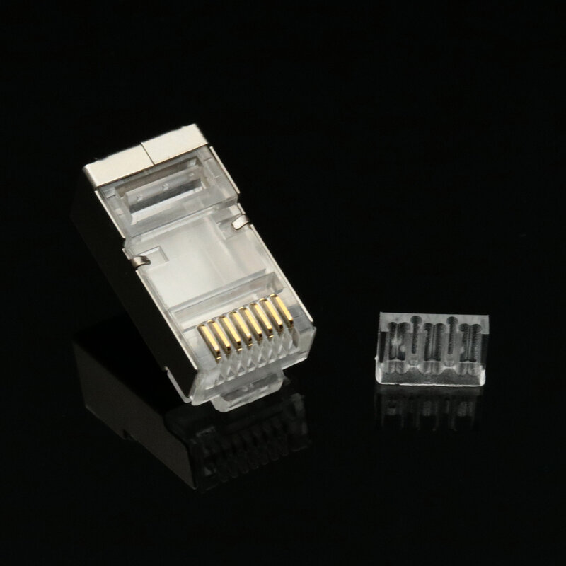 Xintylink Rj45 Konektor Cat6 Ethernet Kabel Steker 8P8C Logam Terlindung Jack Stp Rg Rj 45 Conector Lan Jaringan Kucing 6 Modular 50 Buah